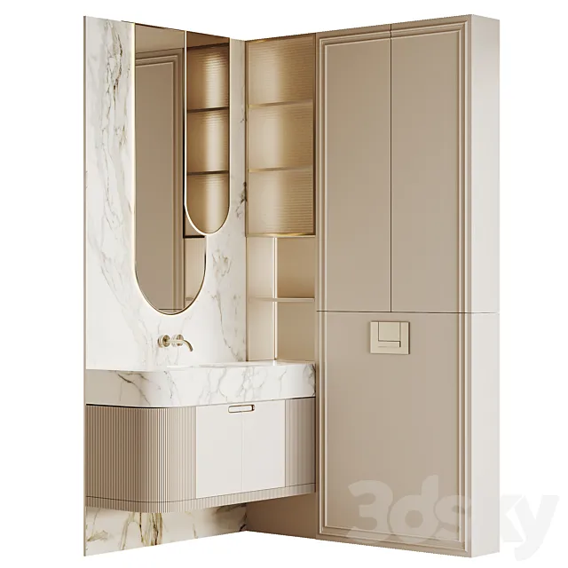 Bathroom furniture beige 3DS Max Model