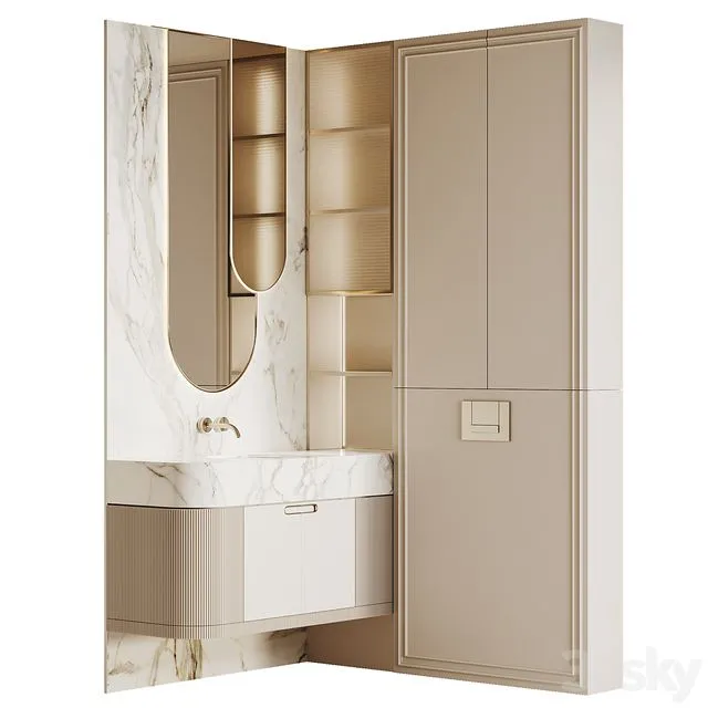 Bathroom furniture beige 3dsMax Model