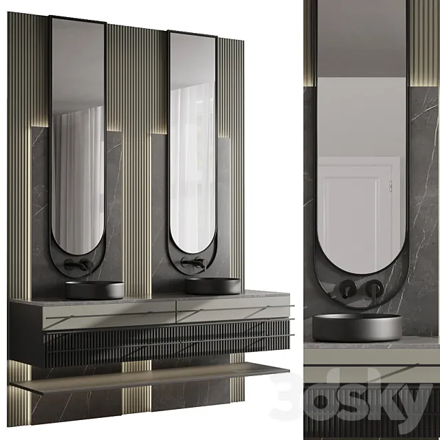 Bathroom furniture by inbani faucet set 49 3DS Max Model