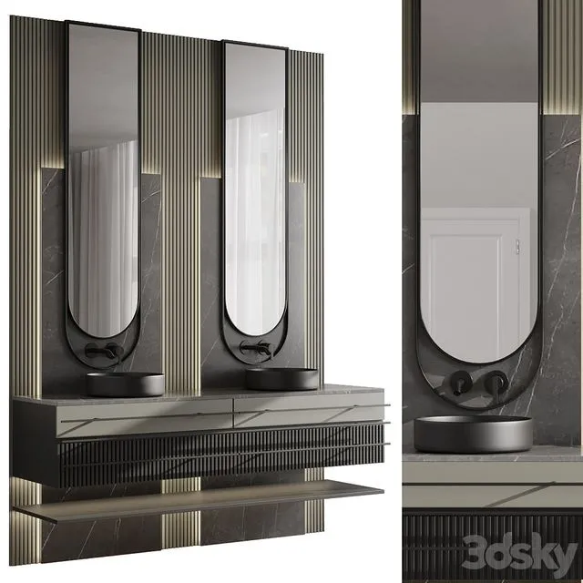 Bathroom furniture by inbani faucet set 49 3dsMax Model