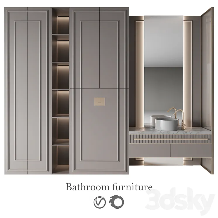 Bathroom furniture №24 3DS Max Model