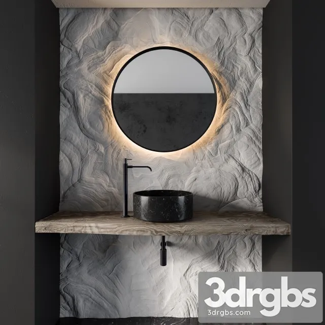 Bathroom Furniture Gray Rock Wall 3dsmax Download