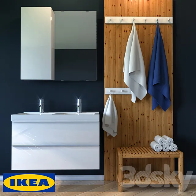 Bathroom furniture IKEA room 3DSMax File