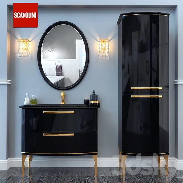 Bathroom Furniture Scavolini Black House 3DSMax File