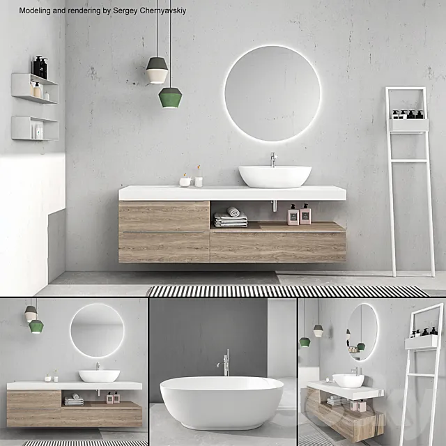 Bathroom furniture set Arcom e.Ly 4 3ds Max