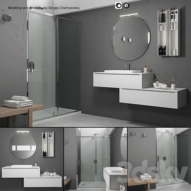 Bathroom furniture set Arcom e.Ly 5 3ds Max