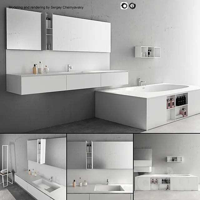 Bathroom furniture set Arcom Escape 2 3ds Max