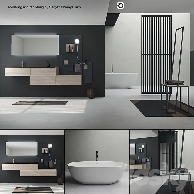 Bathroom furniture set Arcom Escape 3ds Max