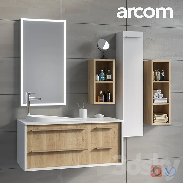 Bathroom furniture set ARCOM POLLOCK COMPOSITION 36 3ds Max