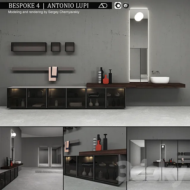 Bathroom furniture set Bespoke 4 3DS Max Model