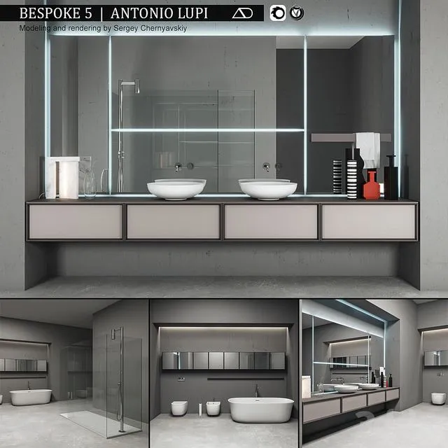Bathroom furniture set Bespoke 5 3dsMax Model