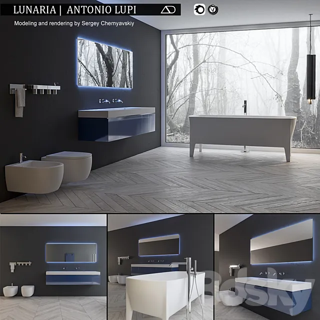 Bathroom furniture set Lunaria 3DS Max Model