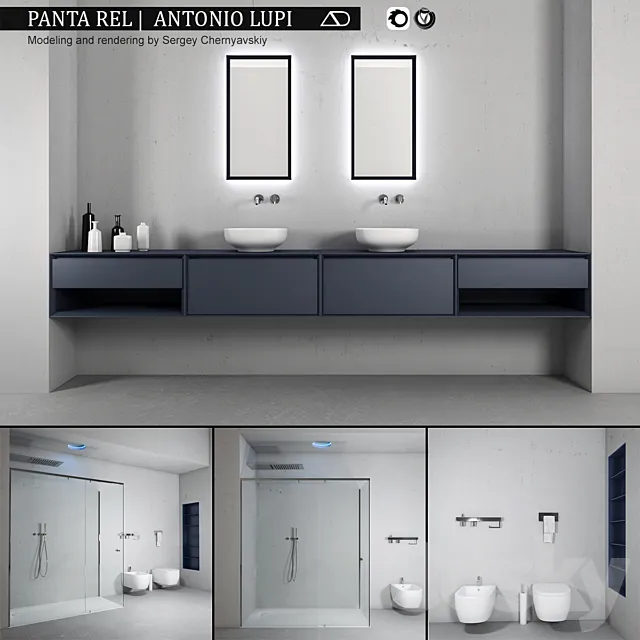 Bathroom furniture set Panta Rel 2 3ds Max