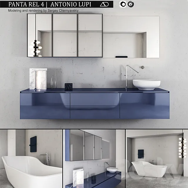 Bathroom furniture set Panta Rel 4 3ds Max