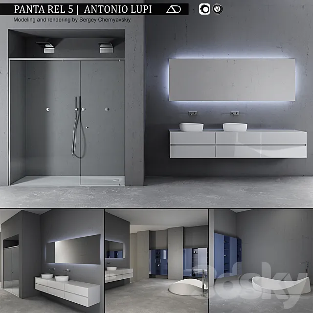 Bathroom furniture set Panta Rel 5 3DS Max Model