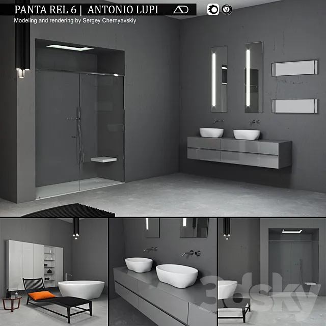 Bathroom furniture set Panta Rel 6 3ds Max