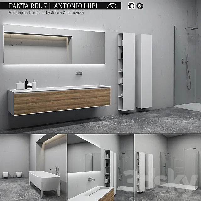 Bathroom furniture set Panta Rel 7 3DS Max Model