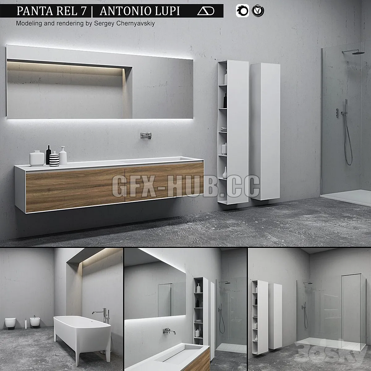Bathroom furniture set Panta Rel 7 3dsMax Model