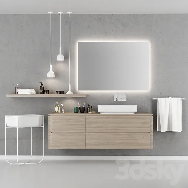 Bathroom furniture set Scavolini QI 3DS Max Model