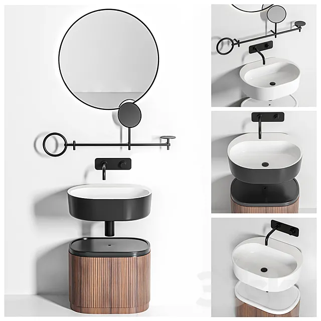 Bathroom furniture set2 (Omvivo sink) 3dsMax Model