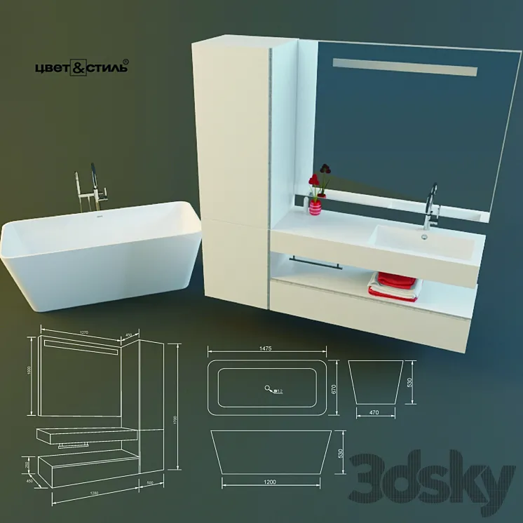 Bathroom Furniture Still Steel 3DS Max