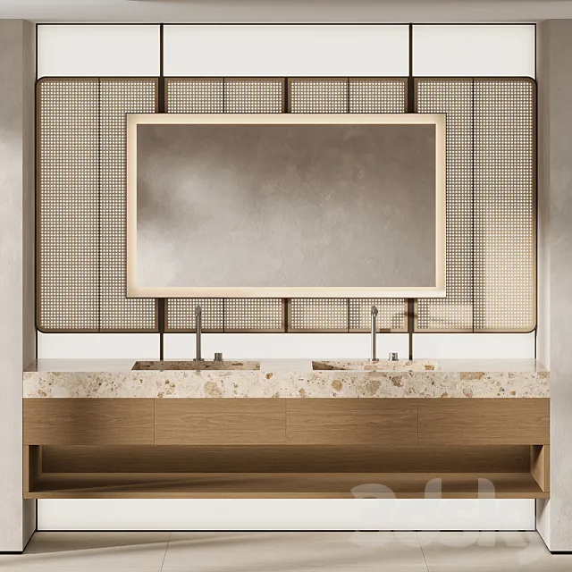 Bathroom furniture with light wall 3ds Max