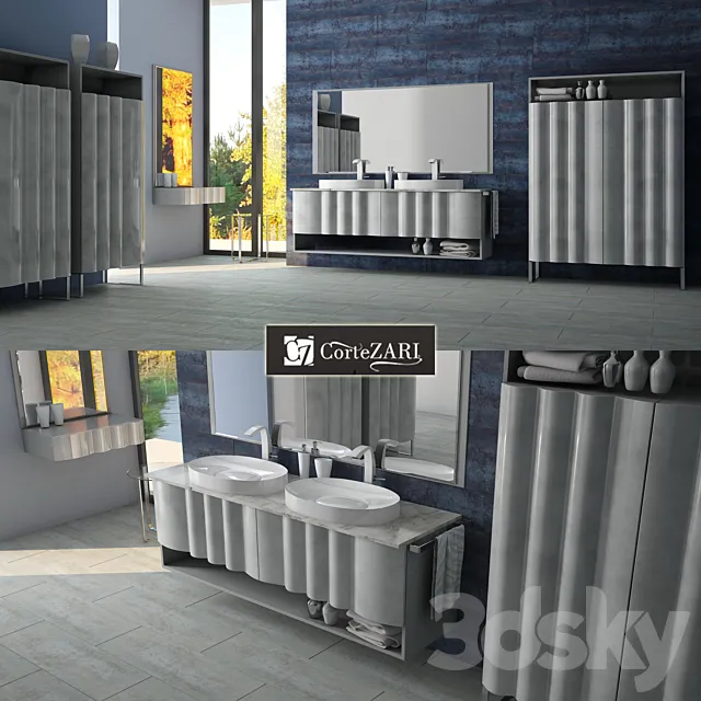 Bathroom furniture Zoe Gold CORTEZARI Italy 3ds Max