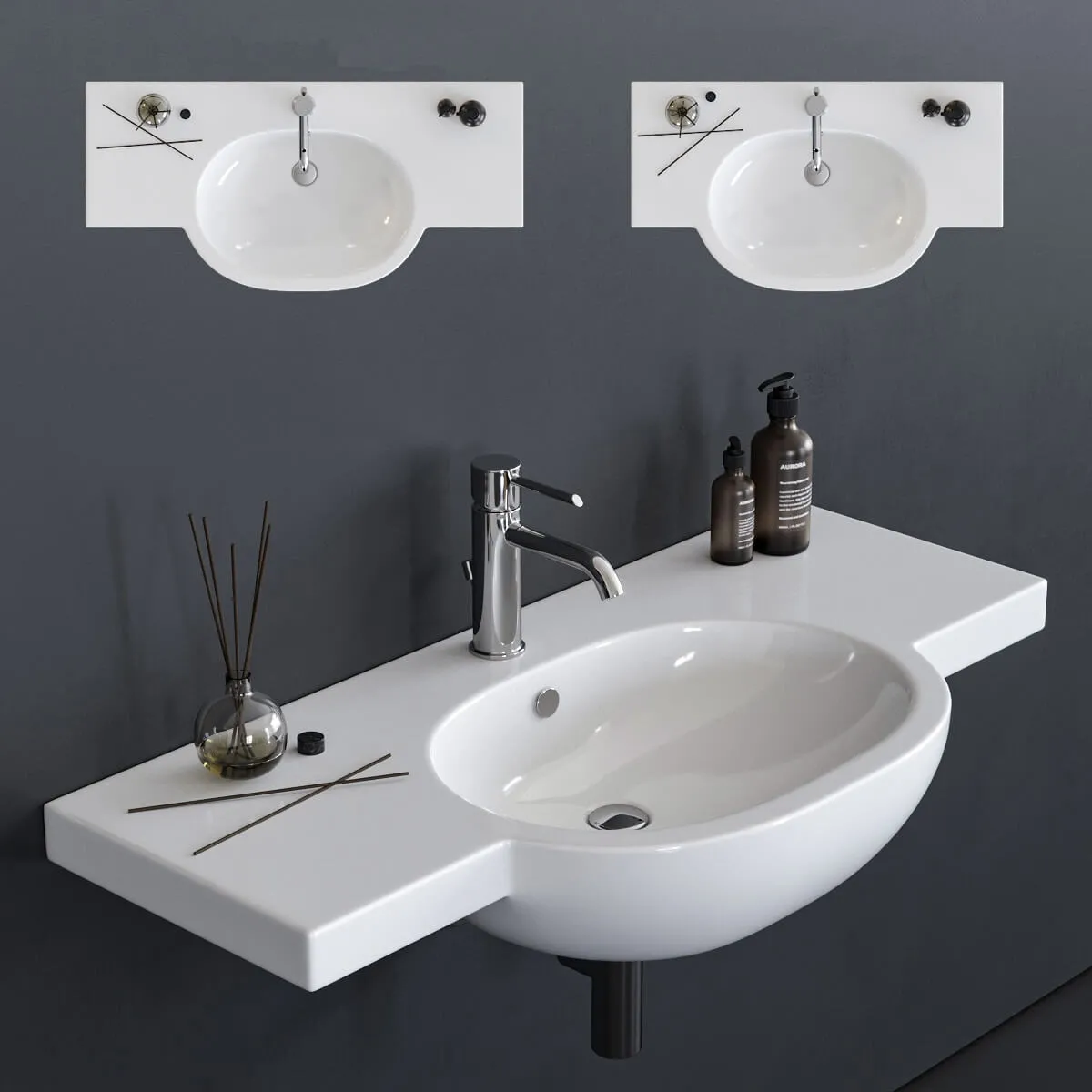 bathroom – Galasia M2 Washbasin art. 5235 art. 5236 3ds Max