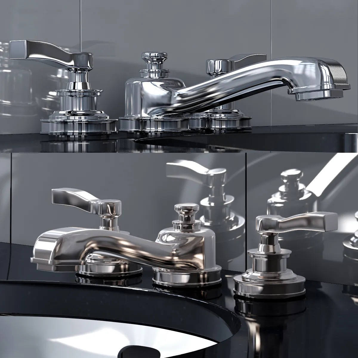 bathroom – Gessi set of washbasins 07 3ds Max