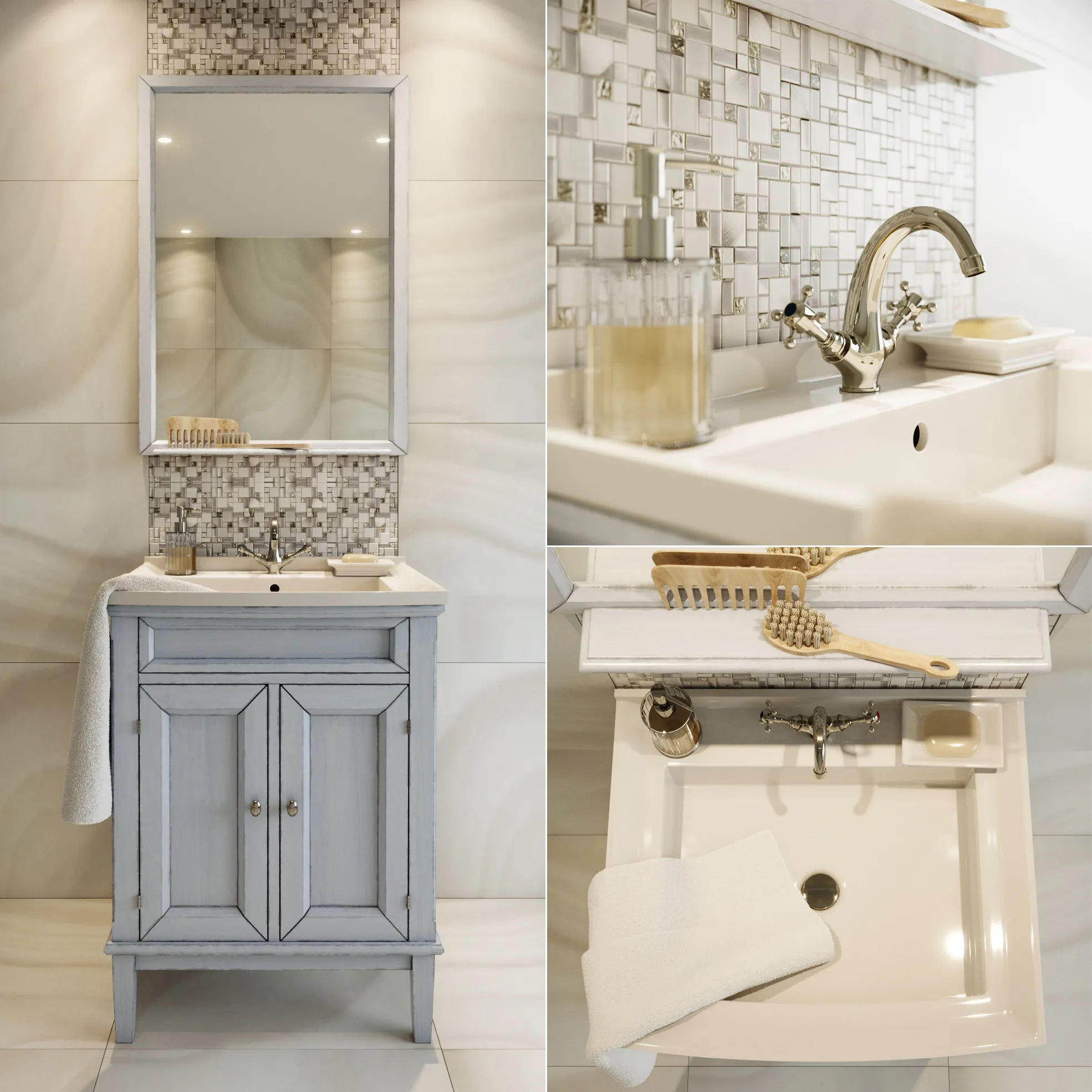 bathroom – Gessi set of washbasins 09 3ds Max