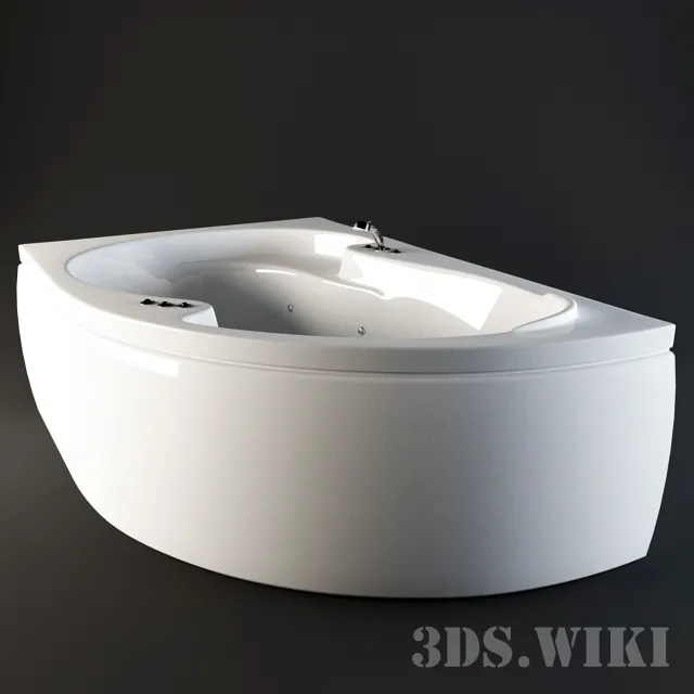 bathroom – Glass Silvia Acrylic Bathtub 3ds Max