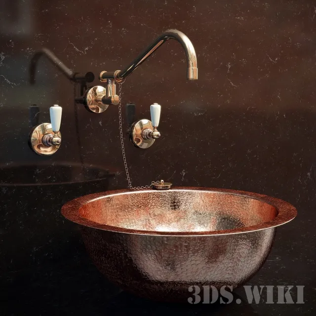bathroom – Iron sink and mixer 3ds Max