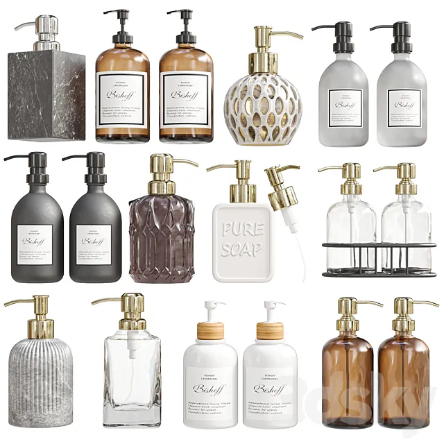 Bathroom jar set 3ds Max