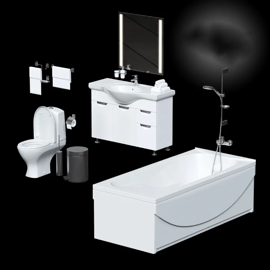 bathroom – Large set for bathrooms 3ds Max