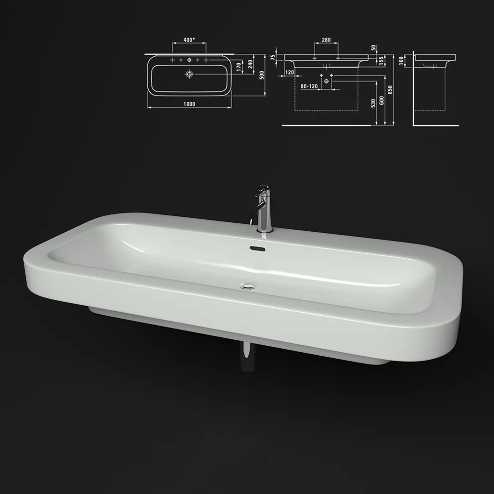 bathroom – Laufen Palomba washbasin 108 3ds Max