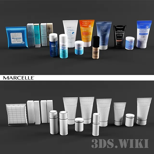 bathroom – Marcelle cosmetic set 3ds Max