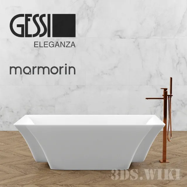 bathroom – Marmorin Loren bathtub and Gessi Eleganza tap 3ds Max