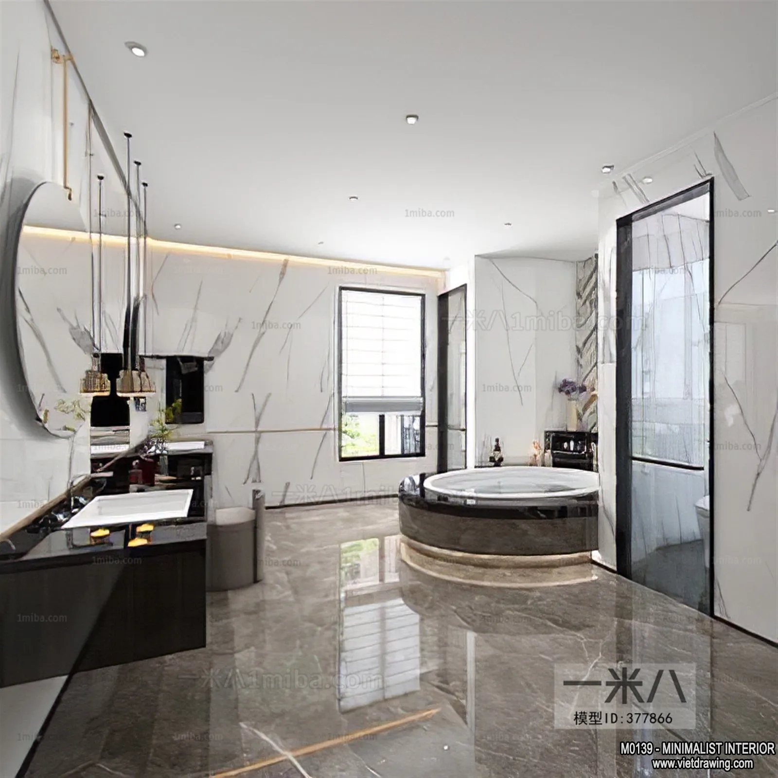 Bathroom – Minimalist Style – 3D Interior Scene – 005