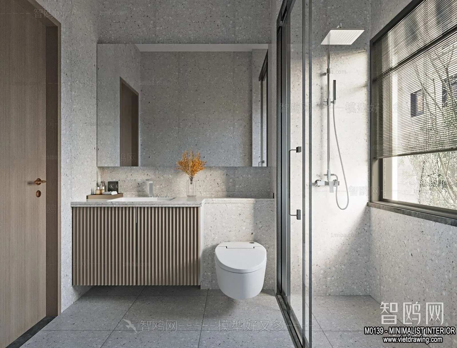 Bathroom – Minimalist Style – 3D Interior Scene – 018