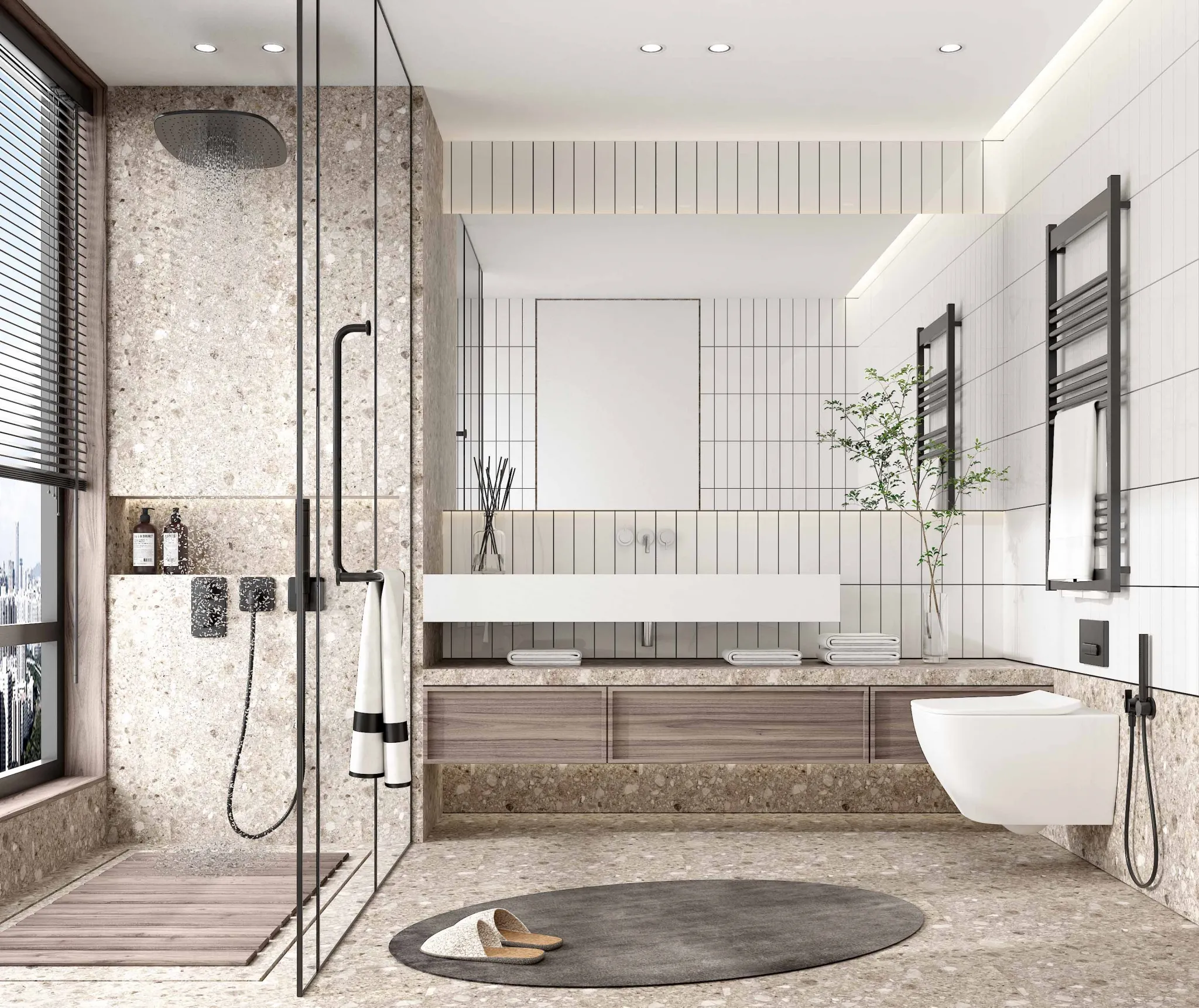 Bathroom – Modern Style 3D Scenes – Interior Design – 001