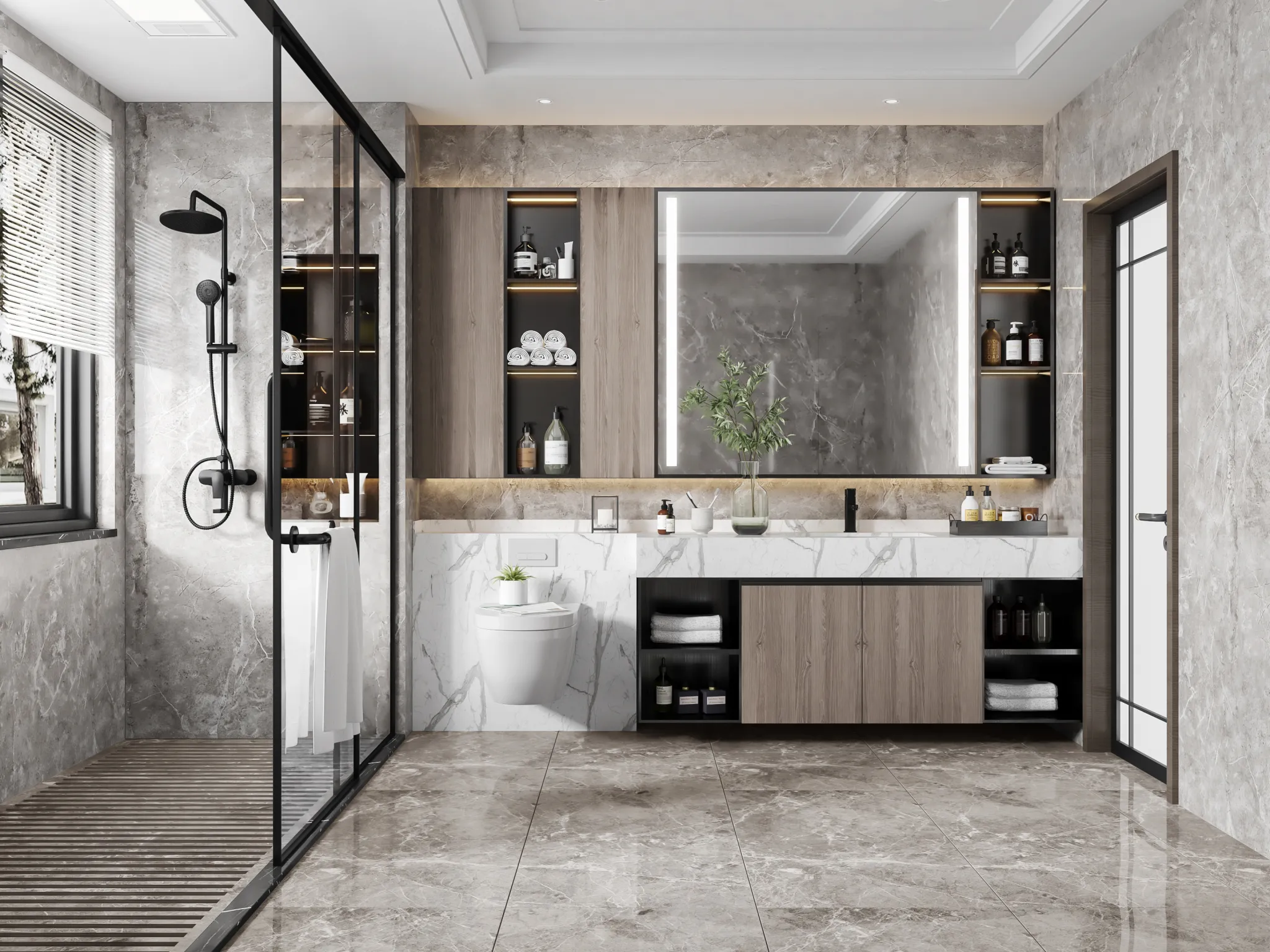 Bathroom – Modern Style 3D Scenes – Interior Design – 002