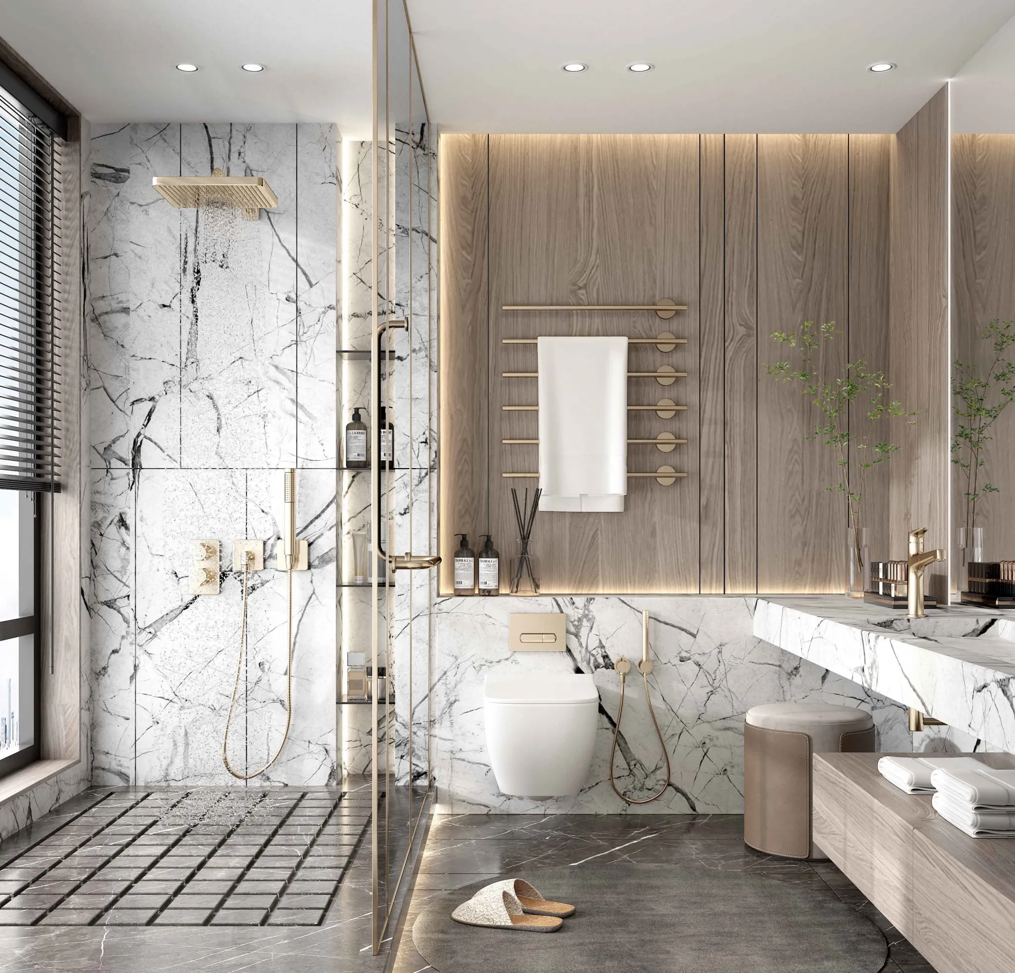 Bathroom – Modern Style 3D Scenes – Interior Design – 008