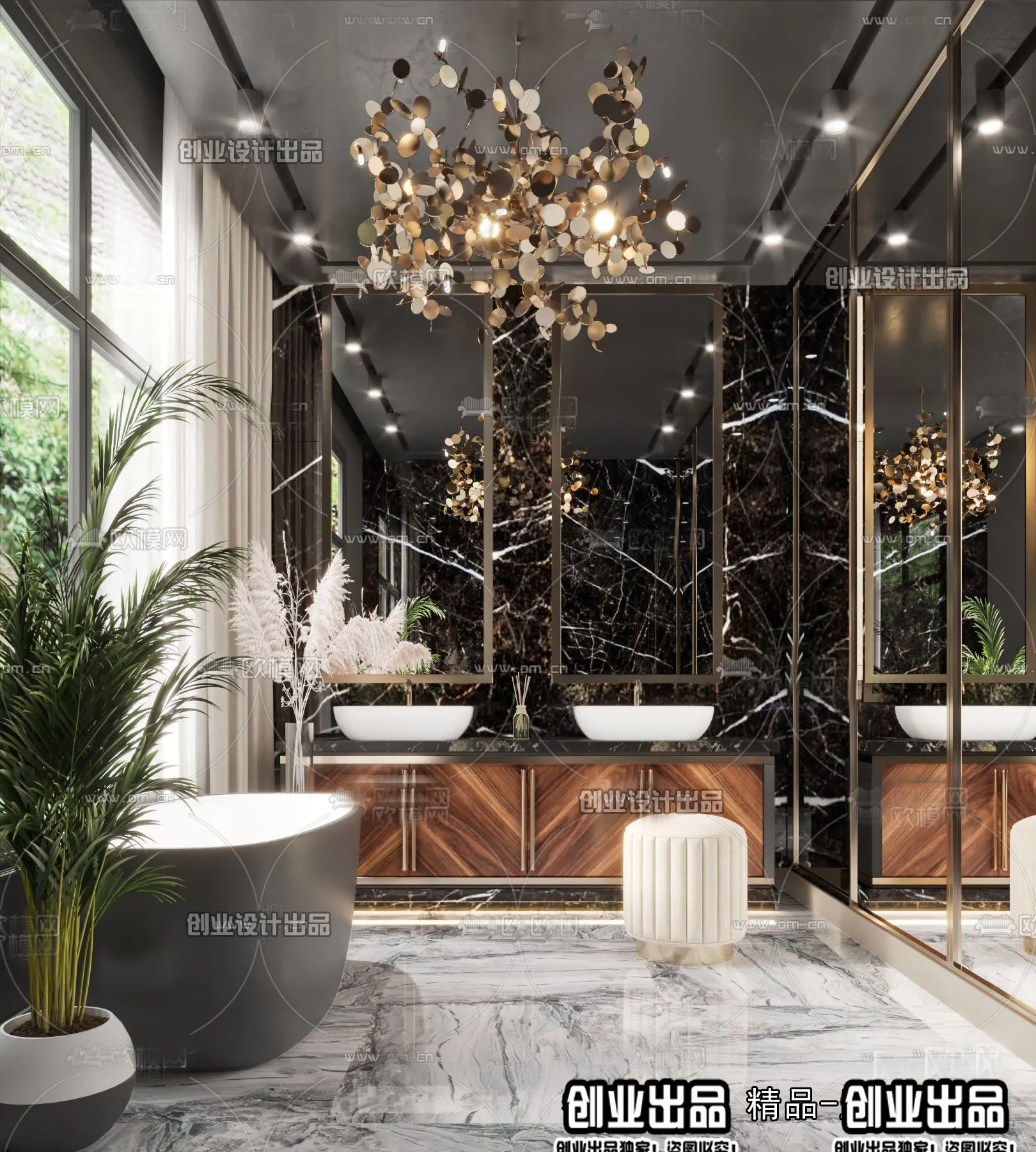 Bathroom – Modern Style Interior 3D Scenes – 003