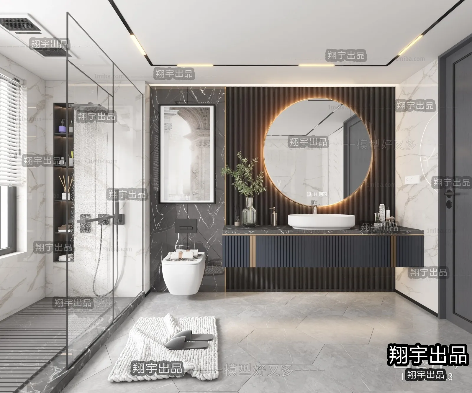 Bathroom – Modern Style Interior 3D Scenes – 004