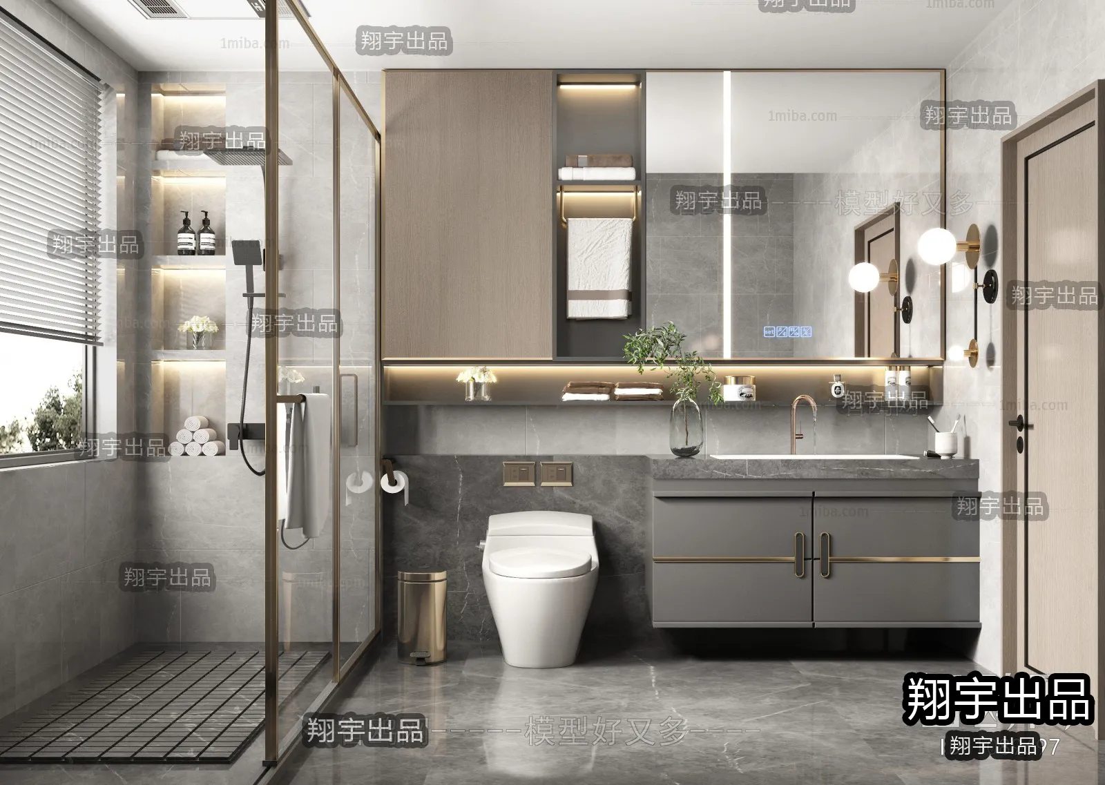 Bathroom – Modern Style Interior 3D Scenes – 005