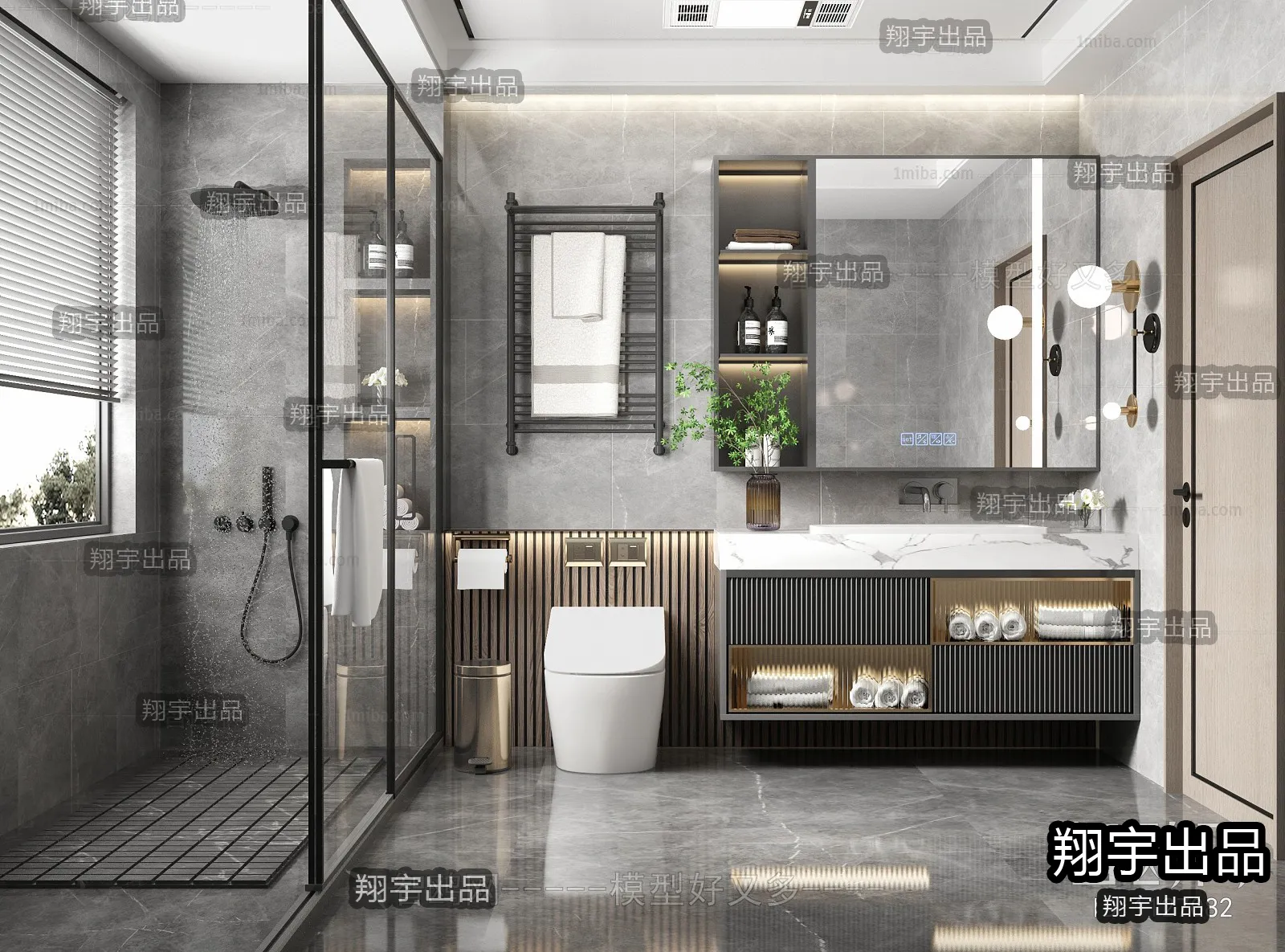 Bathroom – Modern Style Interior 3D Scenes – 006