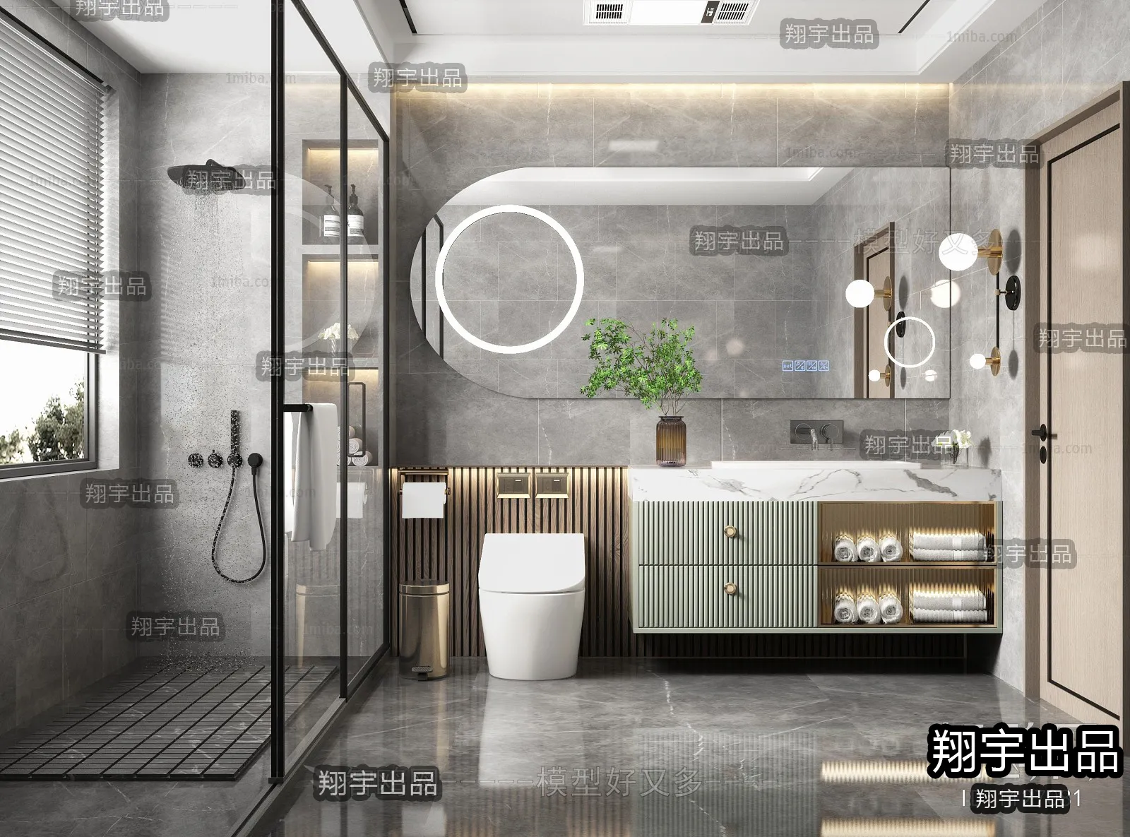 Bathroom – Modern Style Interior 3D Scenes – 007