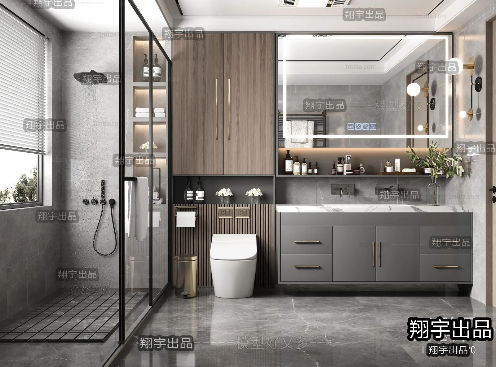 Bathroom – Modern Style Interior 3D Scenes – 008