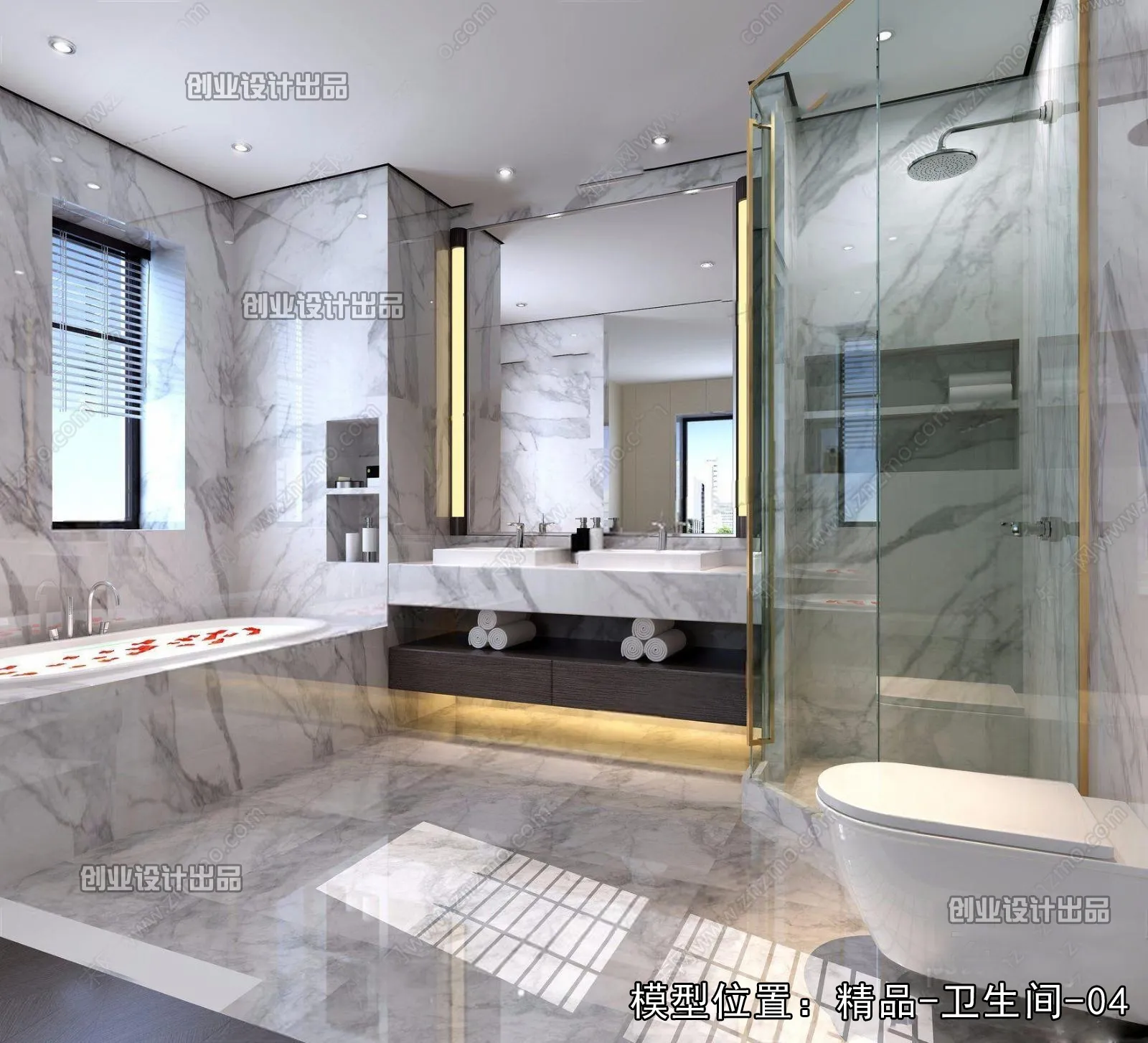 Bathroom – Modern Style Interior 3D Scenes – 011