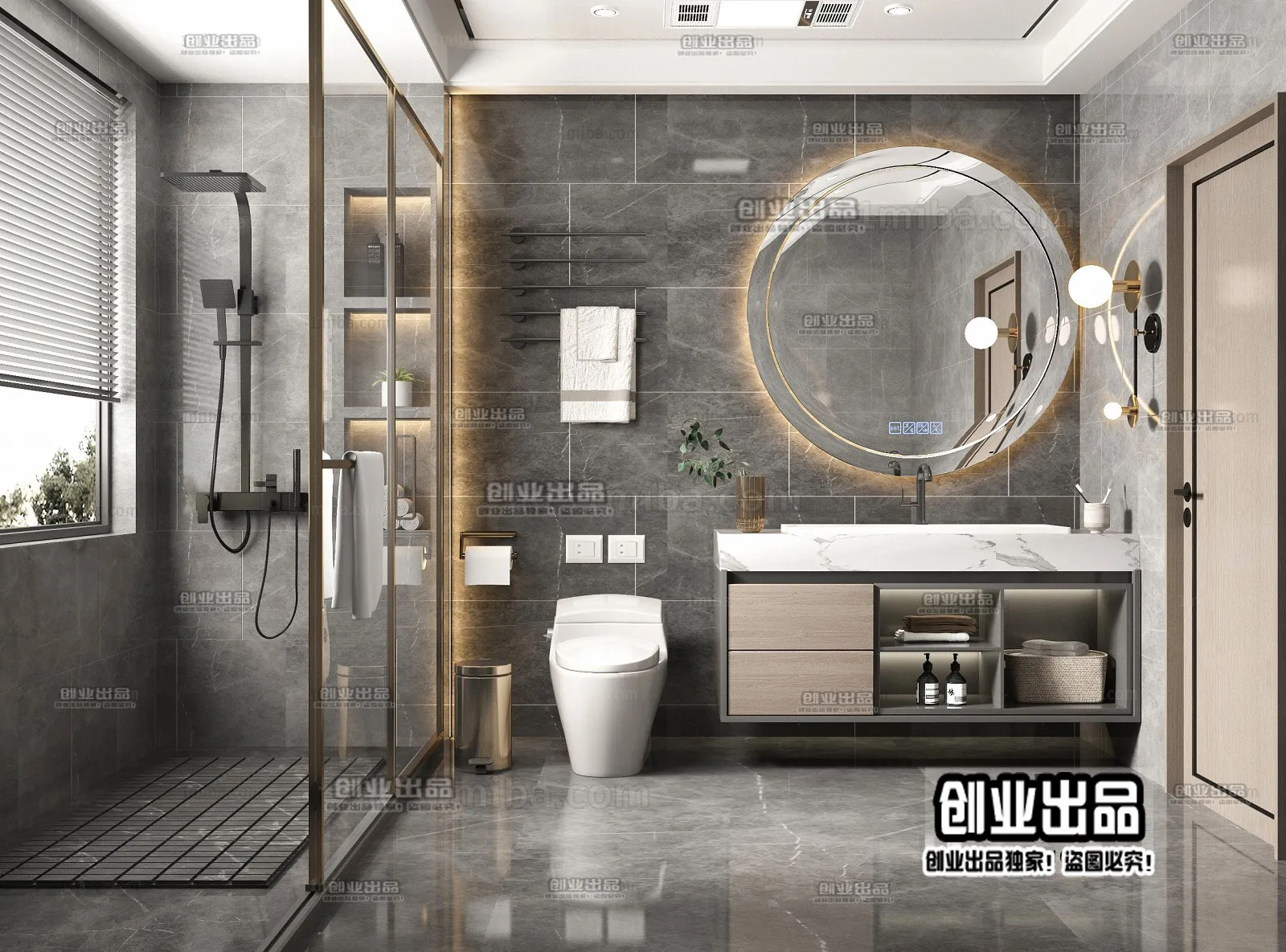 Bathroom – Modern Style Interior 3D Scenes – 012